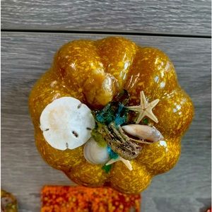 Coastal inspired pumpkins.